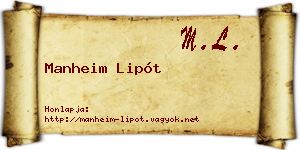 Manheim Lipót névjegykártya
